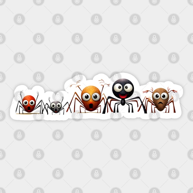 Spooky Halloween Spider Family Sticker by DivShot 